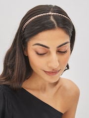 Rose Gold Sparkle Tube Headband - Image 2 of 3