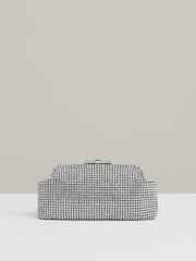 Plateado - Bolso clutch con adornos Adaline de Reiss - Imagen 1 de 6