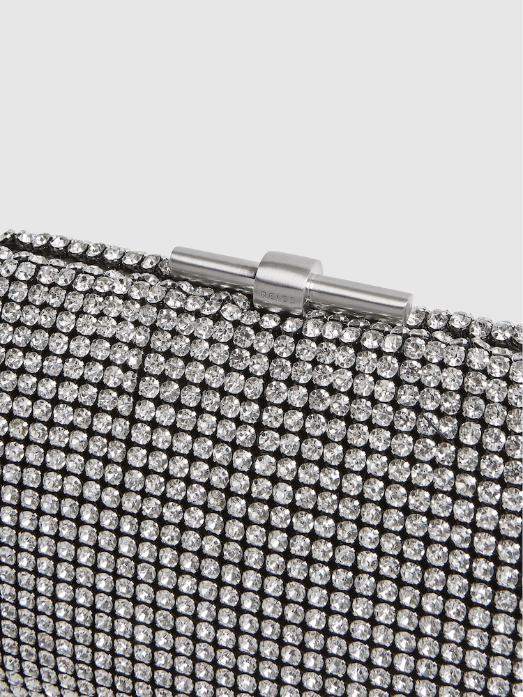 Plateado - Bolso clutch con adornos Adaline de Reiss - Imagen 6 de 6