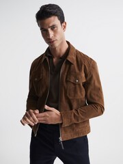 Reiss Dark Military Green Duchie Merino Wool Open Collar Polo Shirt - Image 7 of 7
