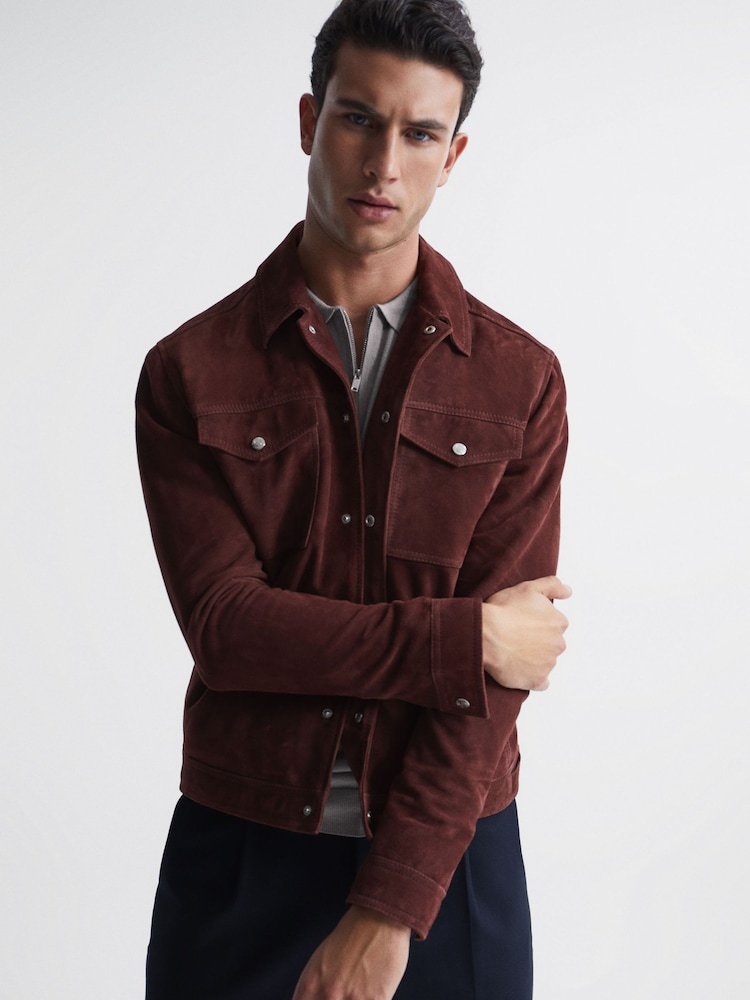 Reiss Flint Grey Maxwell Merino Zip Neck Polo - Image 6 of 6