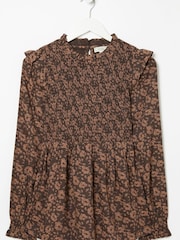 FatFace Tally Floral Dot Brown Blouse - Image 4 of 4