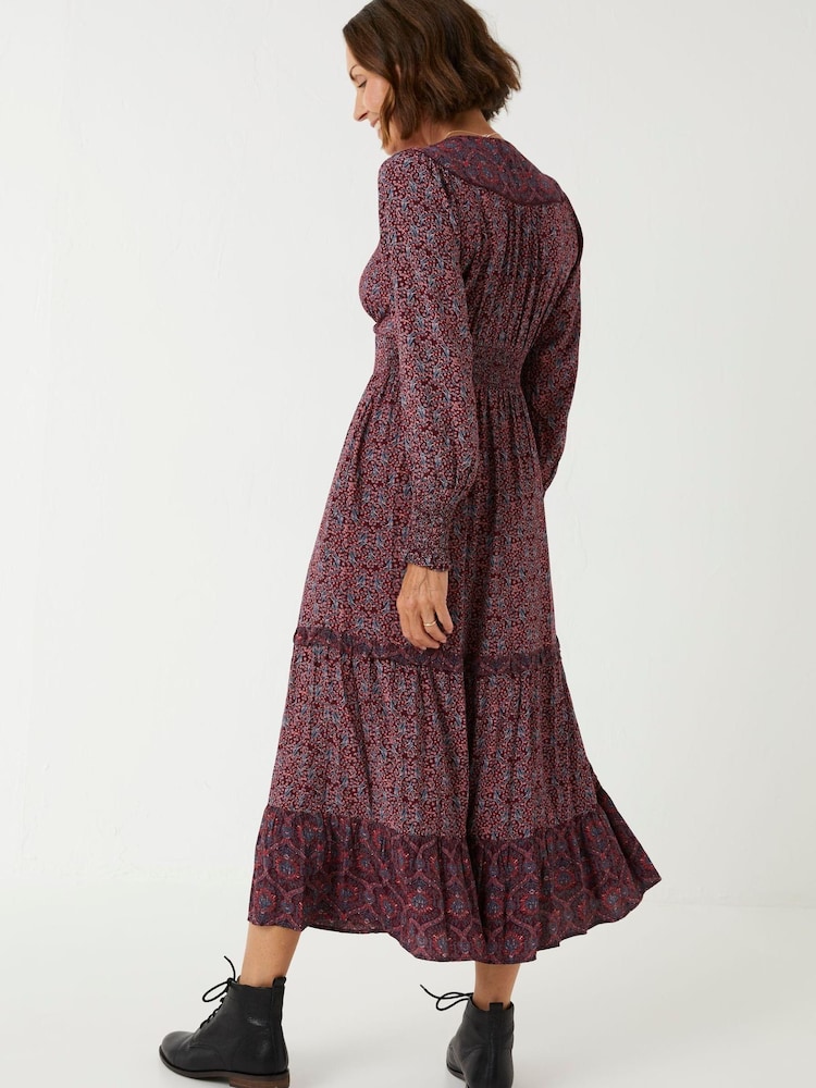 FatFace Purple Ottilie Imperial Maxi Dress - Image 2 of 5