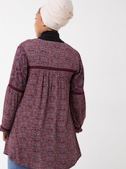 FatFace Purple Bradwell Vine Longline Blouse - Image 2 of 4