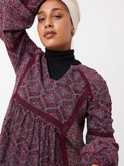 FatFace Purple Bradwell Vine Longline Blouse - Image 3 of 4