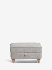 Chunky Weave Dove Grey Ashford Sofa Chaise Storage Footstool - Image 3 of 8