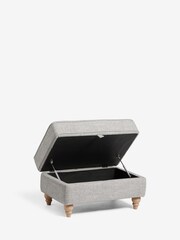 Chunky Weave Dove Grey Ashford Sofa Chaise Storage Footstool - Image 4 of 8
