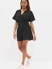 Black Embroidery Detail Playsuit - Image 3 of 5