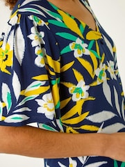 Roman Yellow Leaf Button Detail T-Shirt Dress - Image 5 of 5