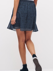 Blue/Black Animal Print Sheer Mini Skirt - Image 3 of 6