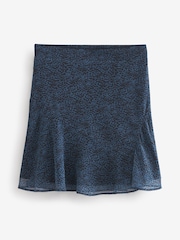 Blue/Black Animal Print Sheer Mini Skirt - Image 6 of 6