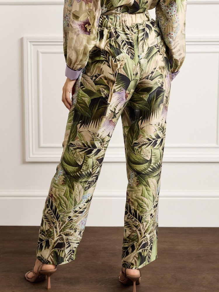 Palmenprint, Khakigrün - Slim Tapered-Hose - Bild 2 von 5 Palmenprint, Khakigrün - Slim Tapered-Hose - Bild 2 von 5