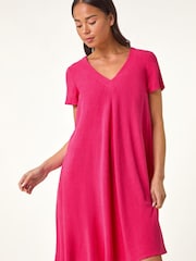 Roman Pink Petite Pocket Swing Dress - Image 1 of 5