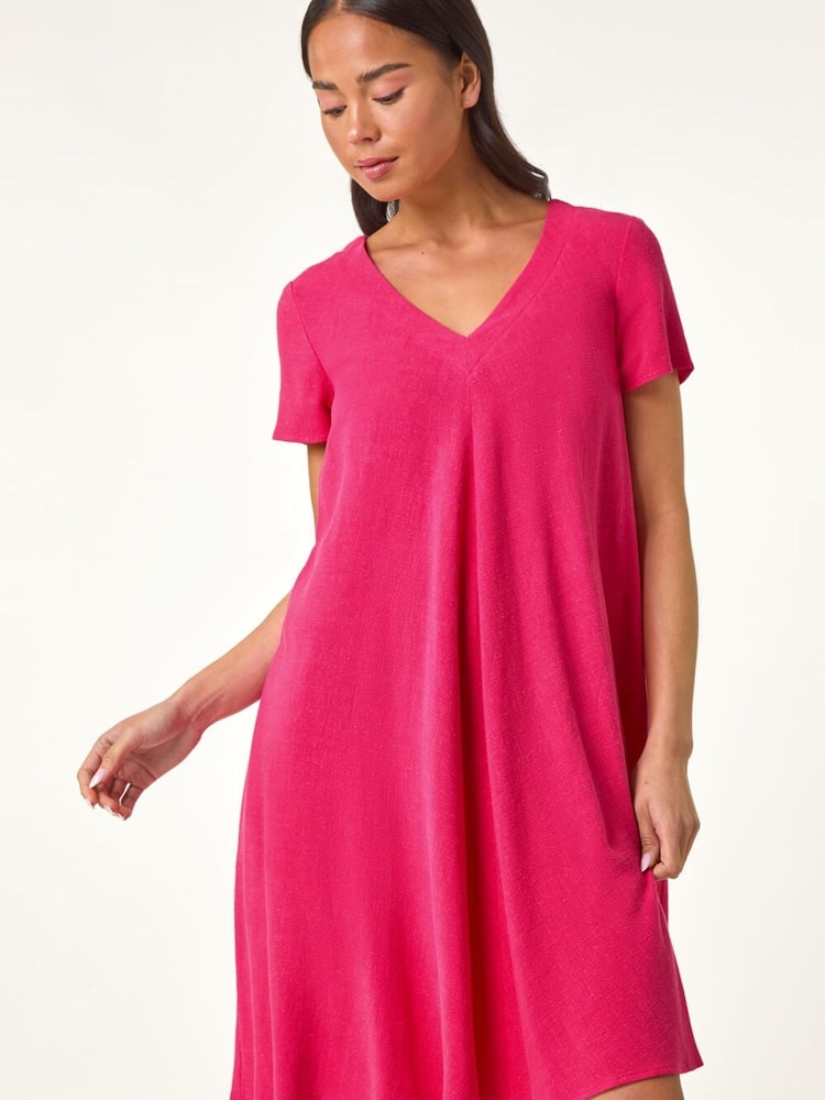 Roman Pink Petite Pocket Swing Dress - Image 1 of 5