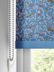 Cath Kidston Mid Blue Kids Rocket Made To Measure Roller Blinds - Image 4 of 6