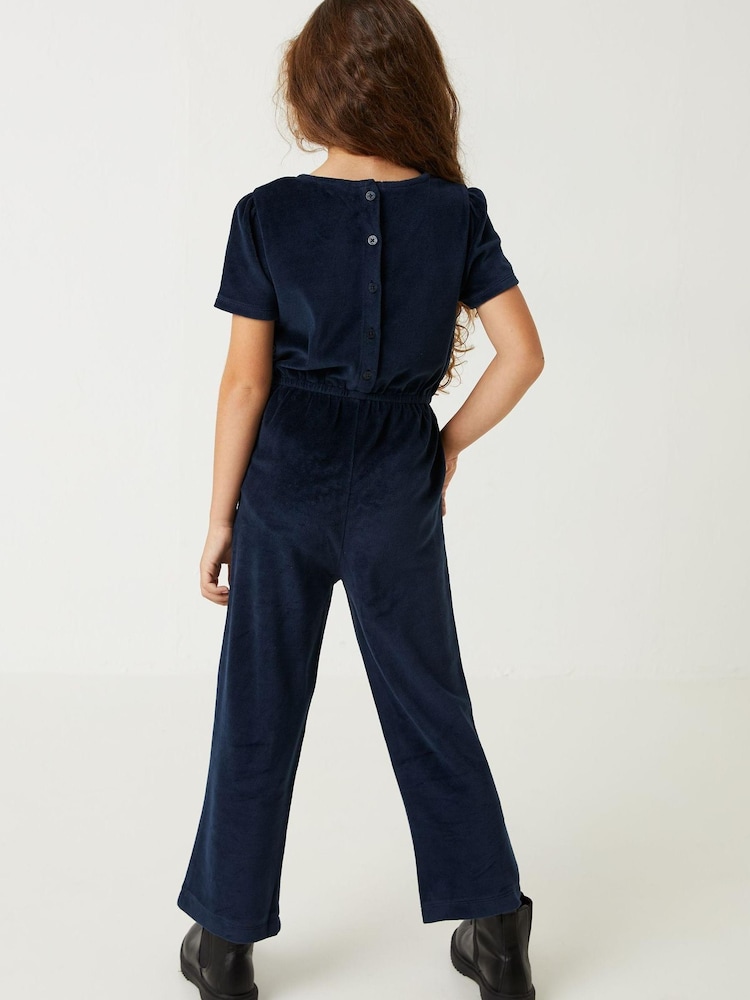 Fatface Overall aus Velours mit Sternprint, Blau - Bild 2 von 5