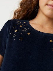 Fatface Overall aus Velours mit Sternprint, Blau - Bild 4 von 5