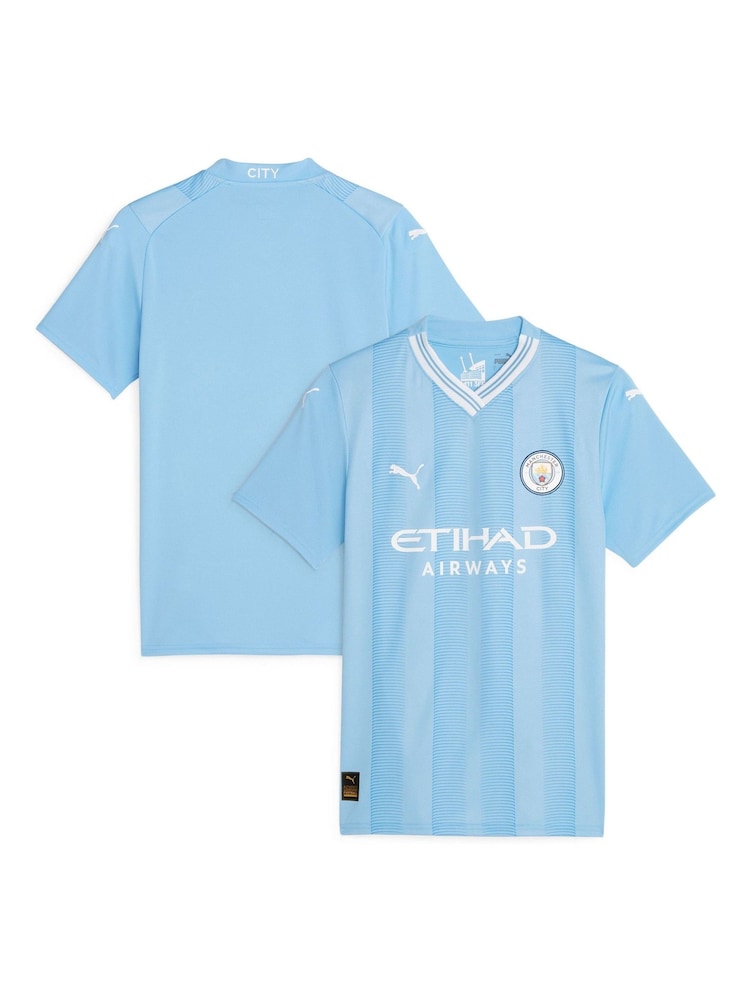 Puma Light Blue Blank Womens Manchester City Home Replica 23/23 Football Shirt Womens - Image 1 of 2