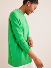 Boden Green Boyfriend Cashmere Crew Jumper - Image 1 of 6