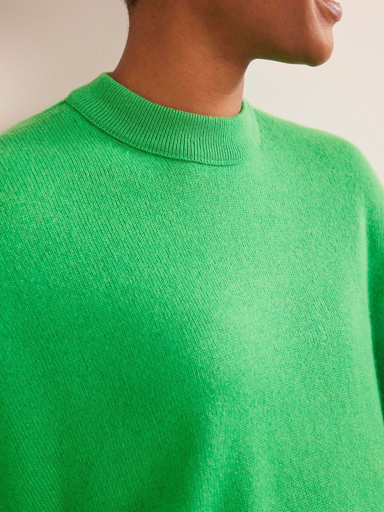 Boden Green Boyfriend Cashmere Crew Jumper - Image 2 of 6