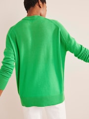Boden Green Boyfriend Cashmere Crew Jumper - Image 3 of 6