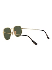 Ray-Ban Gold & Green Lens Hexagonal Sunglasses - Image 10 of 12
