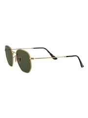 Ray-Ban Gold & Green Lens Hexagonal Sunglasses - Image 12 of 12