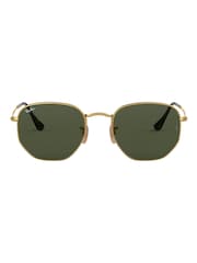 Ray-Ban Gold & Green Lens Hexagonal Sunglasses - Image 2 of 12