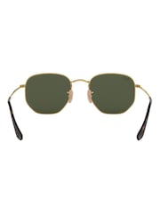 Ray-Ban Gold & Green Lens Hexagonal Sunglasses - Image 4 of 12