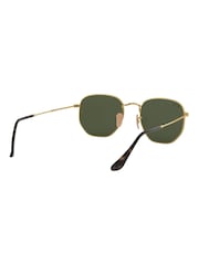 Ray-Ban Gold & Green Lens Hexagonal Sunglasses - Image 8 of 12