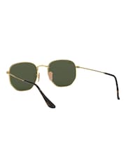 Ray-Ban Gold & Green Lens Hexagonal Sunglasses - Image 9 of 12