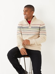 FatFace Natural Ives Half Neck Jumper - Image 1 of 4