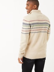 FatFace Natural Ives Half Neck Jumper - Image 2 of 4