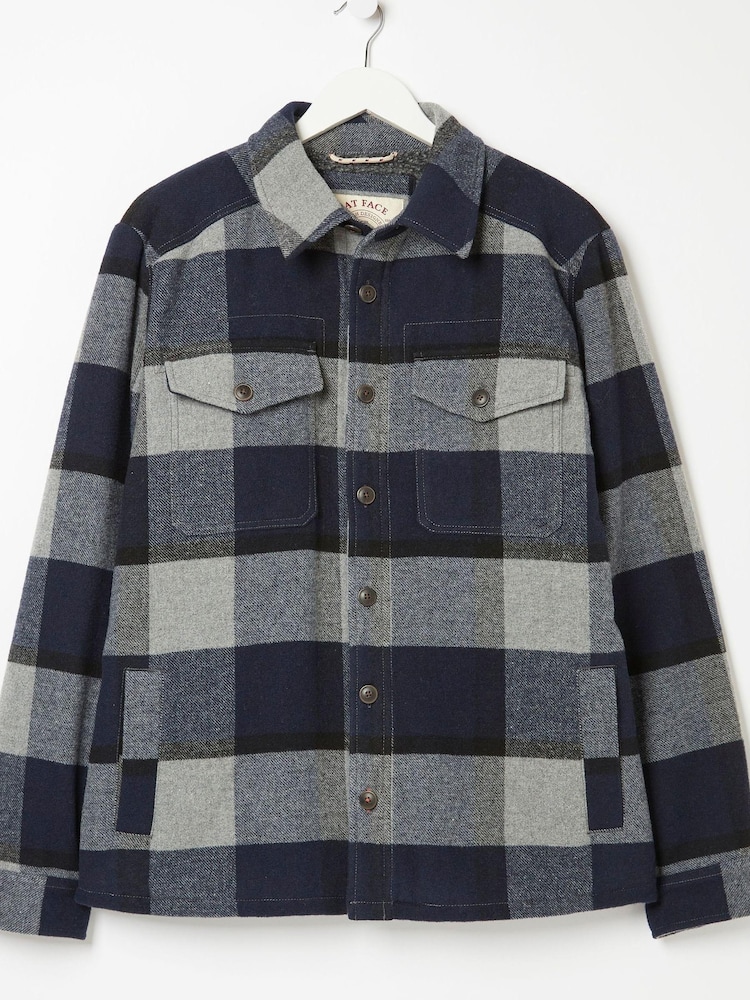 FatFace Blue Fjord Buffalo Overshirt - Image 4 of 4