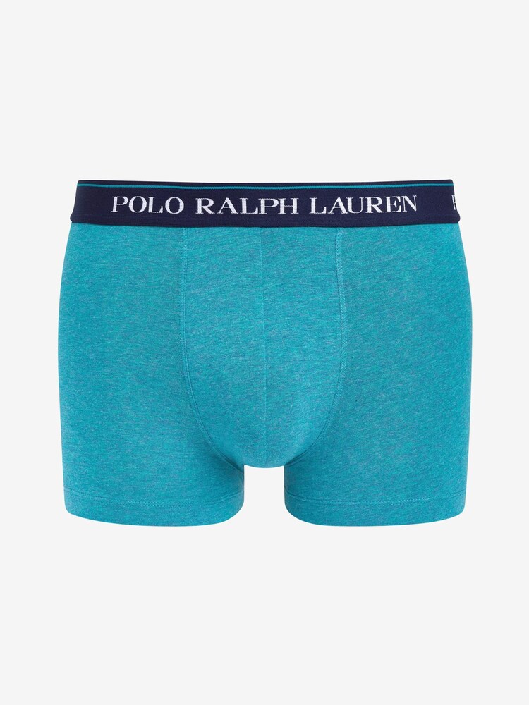 Серый/синий - Набор из трех эластичных хлопковых Ralph Lauren боксов-брифов с логотипом Polo - Изображение 2 из 4