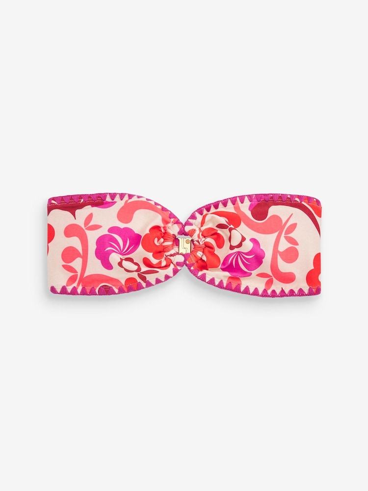Pink Floral Print Bikini Top - Image 4 of 4