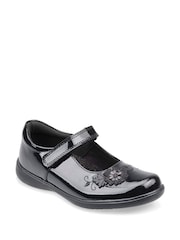 Start-Rite Wish Rip-Tape Black Patent Leather School Shoes F Fit - Image 2 of 3