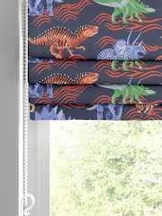 Cath Kidston Blue Kids Dinosaur Made To Measure Roman 100% Cotton Blind - Image 2 of 6
