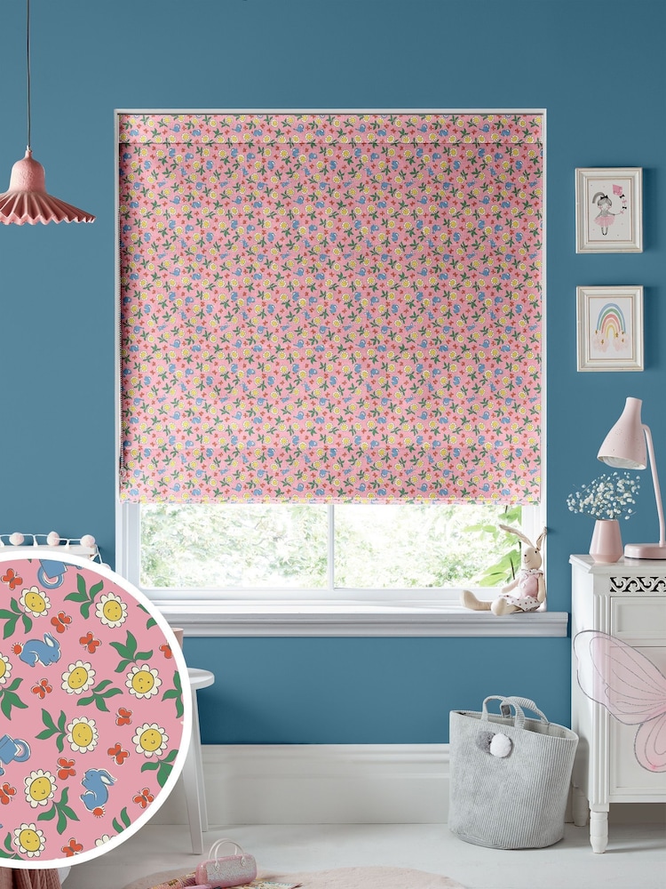 Cath Kidston Pink Kids Petal Flower Ditsy Made To Measure Roman 100% Cotton Blind - Image 1 of 6