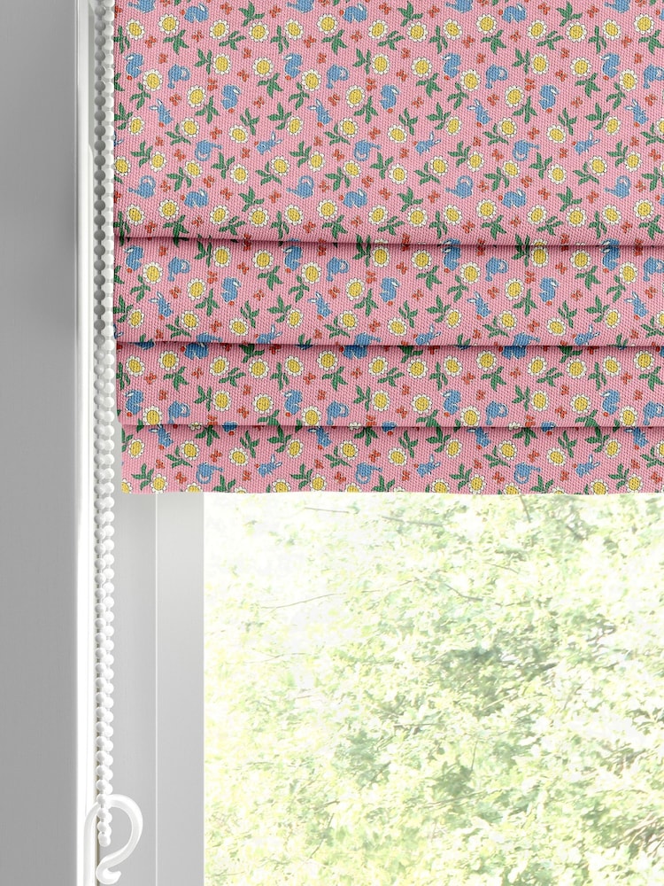 Cath Kidston Pink Kids Petal Flower Ditsy Made To Measure Roman 100% Cotton Blind - Image 2 of 6