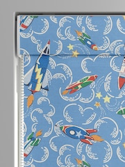 Cath Kidston Blue Kids Rocket Made To Measure Roman 100% Cotton Blind - Image 3 of 6