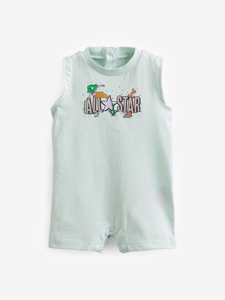 Converse Pink/Aqua Mermaid Baby Rompers 2 Pack - Image 2 of 5
