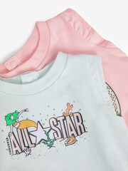 Converse Pink/Aqua Mermaid Baby Rompers 2 Pack - Image 5 of 5