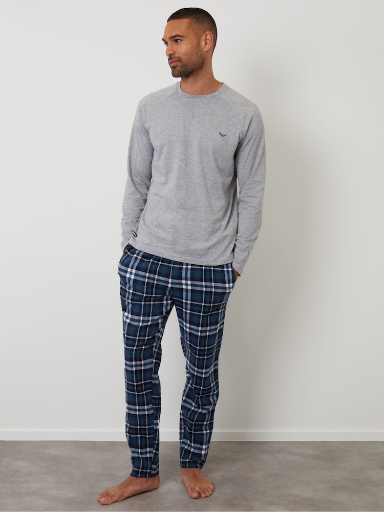 Threadbare Light Grey Blend Long Sleeve Pyjamas Set - Image 1 of 4
