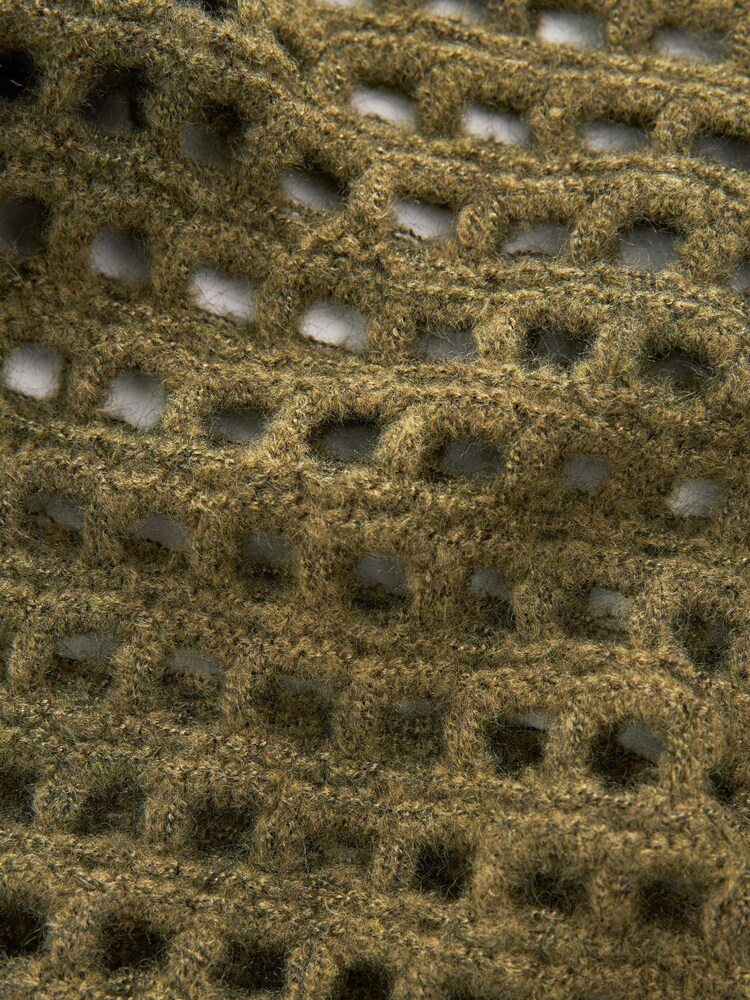 Khaki Green Open Stitch Relaxed Jumper - Image 8 of 8 Khaki Green Open Stitch Relaxed Jumper - Image 8 of 8