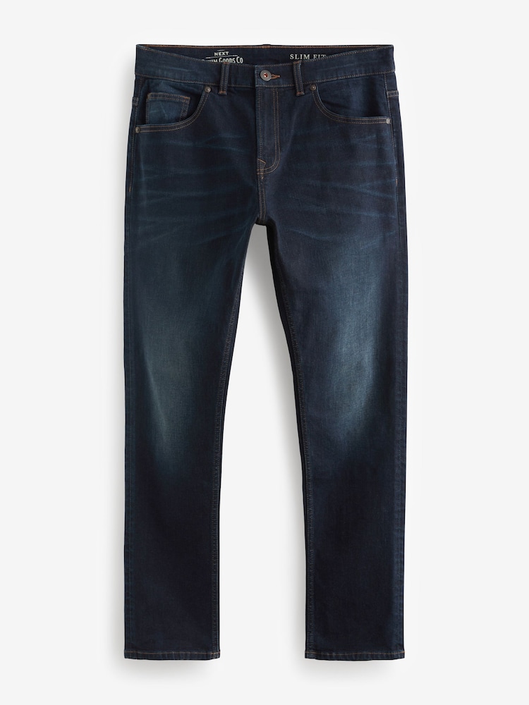 Buy Blue Deep Slim Fit Authentic Stretch Denim Jeans from Next India