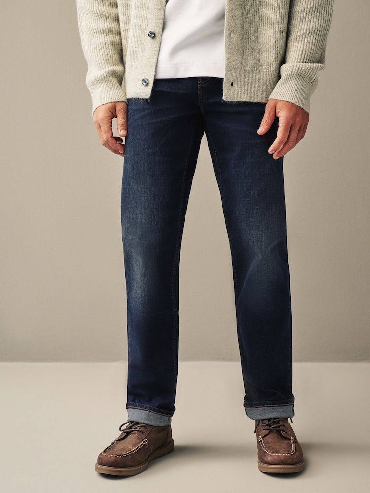 Blue Deep Straight Fit Authentic Stretch Denim Jeans - Image 3 of 12