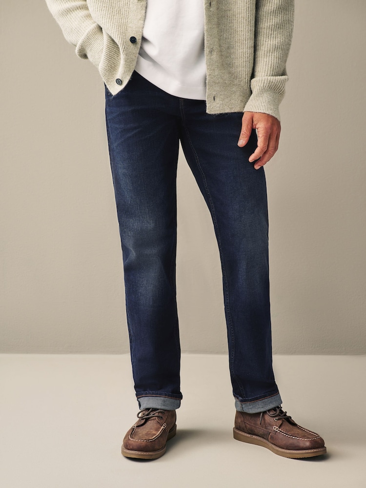 Blue Deep Straight Fit Authentic Stretch Denim Jeans - Image 4 of 12