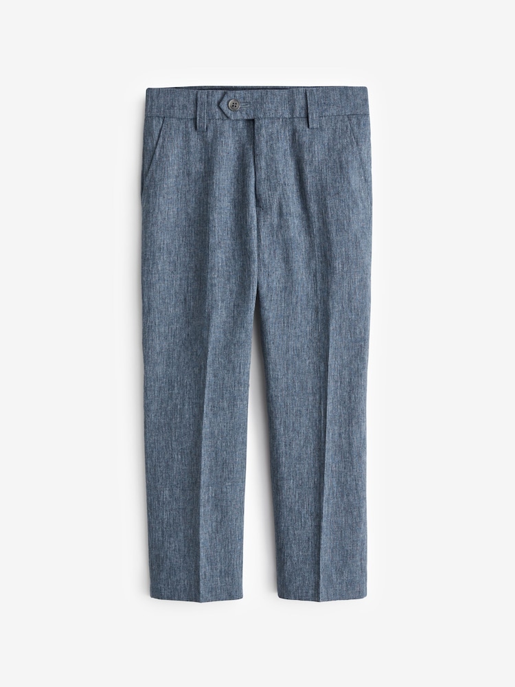 Blue Linen Blend Suit Trousers (12mths-16yrs) - Image 1 of 3 Blue Linen Blend Suit Trousers (12mths-16yrs) - Image 1 of 3