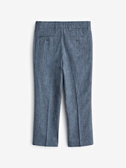 Blue Linen Blend Suit Trousers (12mths-16yrs) - Image 2 of 3
